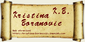 Kristina Boranović vizit kartica